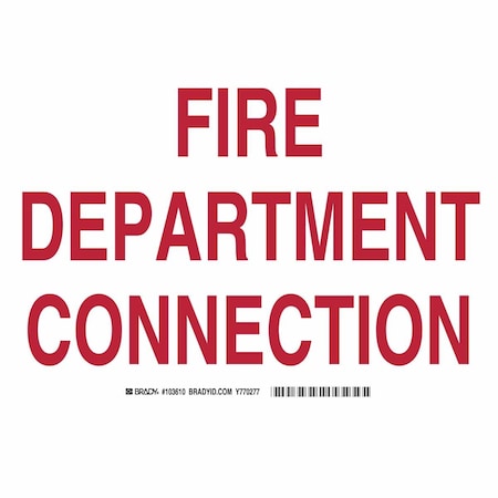 Brady Fire Safety Sign, Sign Legend Text Color: Red 103610